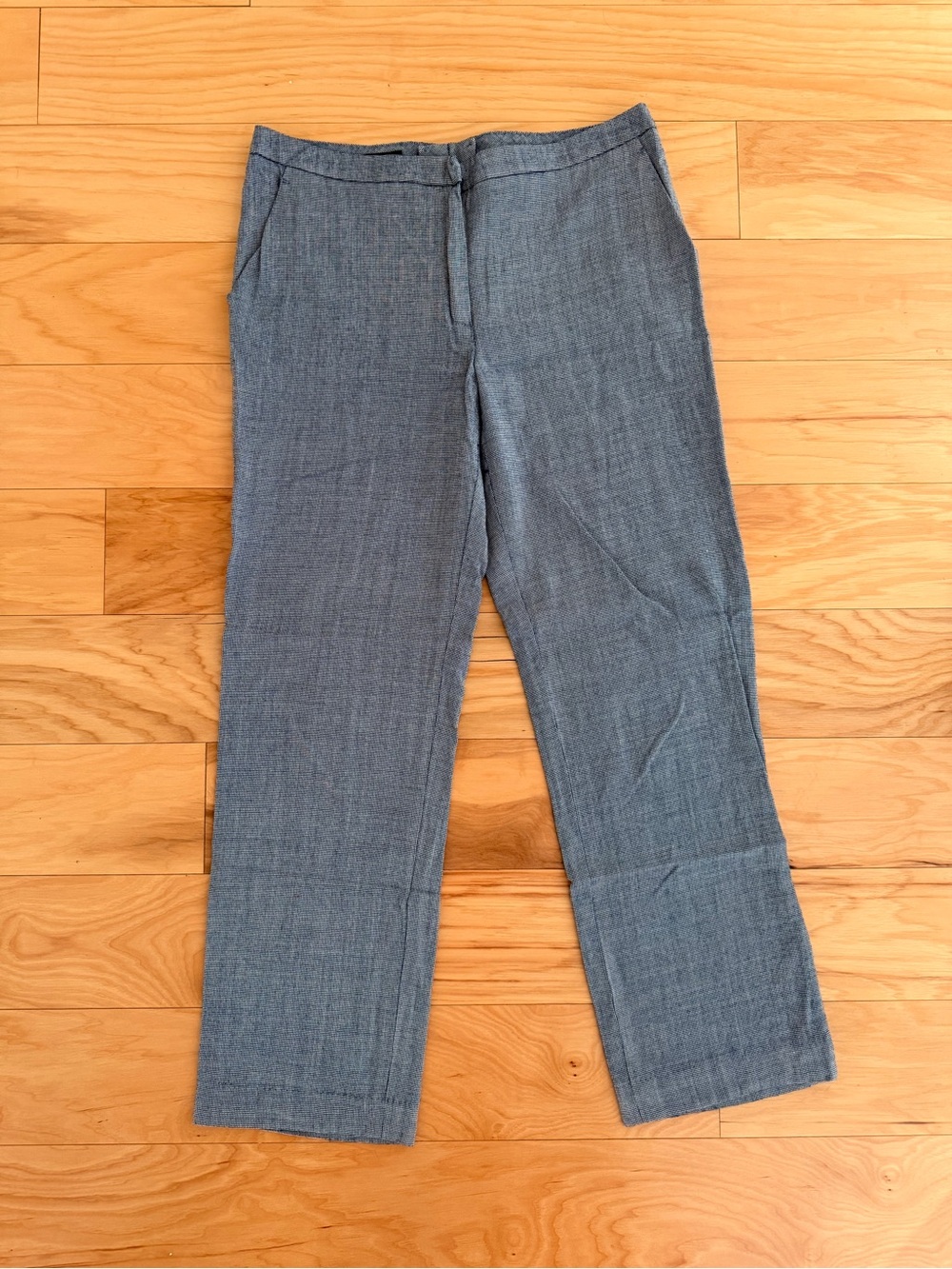 Escada Blue Textured Dress Pants